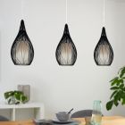 Black modern pendant light glass, Maritima
