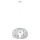 White rustic pendant light wood, Bergama