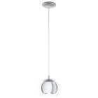 Chrome design pendant light glass, Iroma
