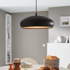Black modern dome pendant light metal, Egine
