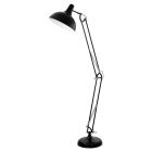 Black industrial floor lamp metal, Josha, with switch