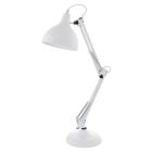 White industrial desk lamp metal, Josha, with switch