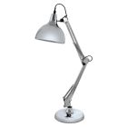 Chrome industrial desk lamp metal, Josha, with switch