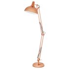 Copper industrial floor lamp metal, Josha, with switch