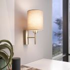Taupe modern wall light fabric, Abano, with switch