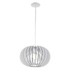 White rustic pendant light wood, Kiran