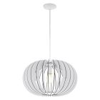 White rustic pendant light wood, Kiran