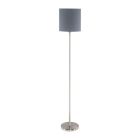 Grey modern floor lamp fabric, Abano, with switch
