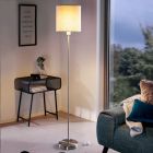 Taupe modern floor lamp fabric, Abano, with switch