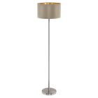 Golden modern floor lamp fabric, Terme, with switch