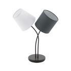 White retro table lamp fabric, Anina, with switch