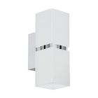 Chrome design up down wall light metal, Annely