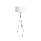 White modern tripod floor lamp fabric, Anuschka, with switch