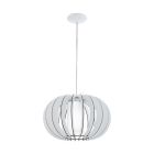 White rustic pendant light wood, Kiran