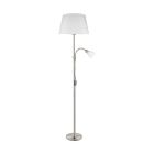 Nickel reading floor lamp fabric, Arris, with switch