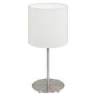 White modern table lamp fabric, Abano, with switch