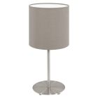 Taupe modern table lamp fabric, Abano, with switch