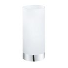 Chrome modern table lamp glass, Asiye, with switch