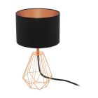 Copper design table lamp fabric, Acri, with switch