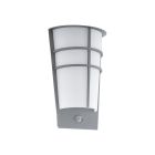 Silver outdoor wall light with motion sensor plastic, Bastiaan, IP44