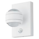 White outdoor wall light with motion sensor plastic, Bastien, IP44