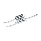 Chrome modern flush ceiling light aluminium, Yorian, 5W, 3000K LED
