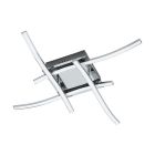 Chrome modern flush ceiling light aluminium, Yorian, 5W, 3000K LED