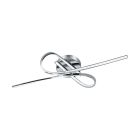 Chrome design flush ceiling light aluminium, Tinus, 10W, 3000K LED