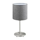 Grey modern table lamp fabric, Abano, with switch