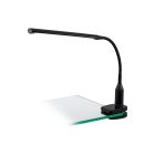 Black modern clip on light plastic, Brennan, 4W, 4000K LED, with switch