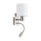 White modern wall light fabric, Abano, with switch