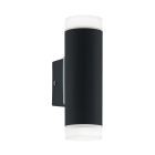 Black modern up down wall light plastic, Marlies, IP44