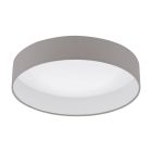 Taupe ceiling light fabric, Guido, 18W, 3000K LED