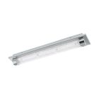 Chrome design ceiling light glass, Iris, 19W, 4000K LED, IP44