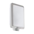 White outdoor wall light with motion sensor plastic, Jayce, IP44