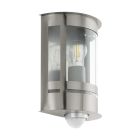 Silver modern outdoor wall light with motion sensor metal, Jeremy, IP44
