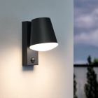 Anthracite modern outdoor wall light with motion sensor metal, Aiden, IP44