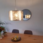 Beige modern pendant light fabric, Megan