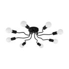 Black modern flush ceiling light steel, Josepha