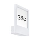 White modern illuminated house number aluminium, Jovan, IP44