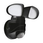Black outdoor wall light with motion sensor plastic, Joselien, 6W, 5000K LED, IP44