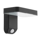 Black modern solar outdoor wall light plastic, Fulco, 5W, 3000K LED, IP44