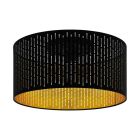 Black modern flush ceiling light steel, Yori