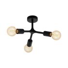 Black industrial flush ceiling light steel, Anjana