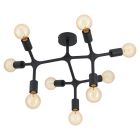 Black industrial flush ceiling light steel, Anjana