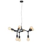 Black modern pendant light steel, Anjana