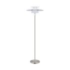 Nickel design floor lamp steel, Lariana, with switch