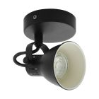 Black vintage ceiling spotlight steel, Tinke