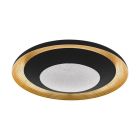 Golden modern flush ceiling light plastic, Maddy, 24W, adjustable light colour LED