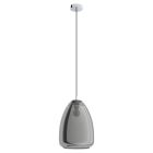 Chrome pendant light smoke glass, Fredericus